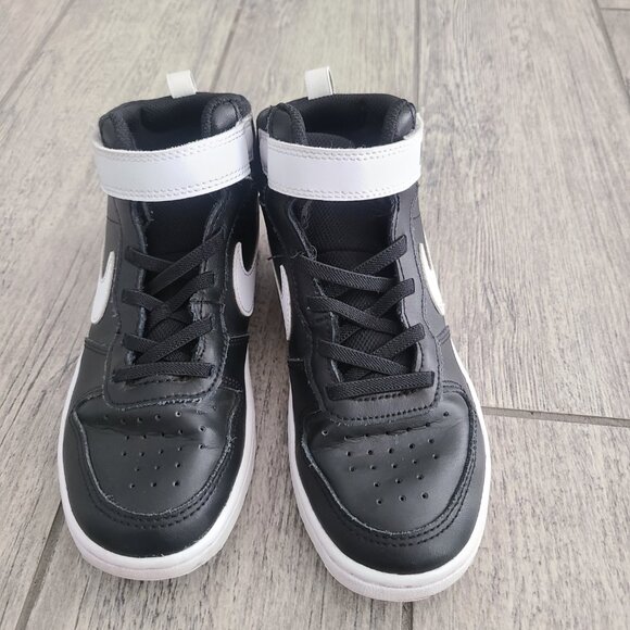 Nike Court Borough Mid 2 GS Youth Kids Sneakers Black & White Size 1.5Y - Picture 6 of 11